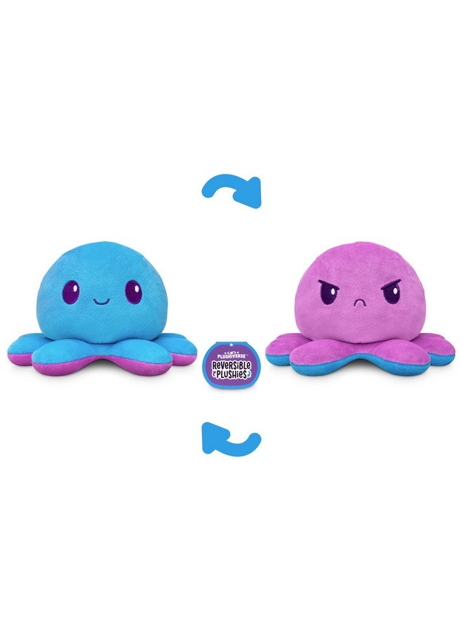 TeeTurtle 4" Reversible Octopus Plushie - Purple and Blue - Cute Kawaii Soft Stuffed Animal - Image 3