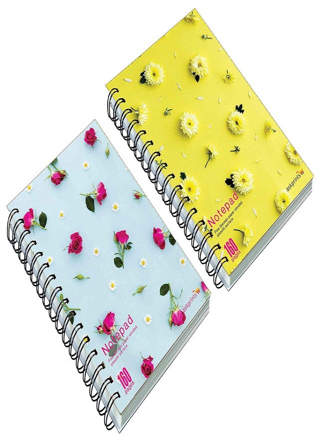 Askprints A5 Notebook (Unruled Wire Bound Spiral Notebook, Multicolor, Pack of 2) - Image 1
