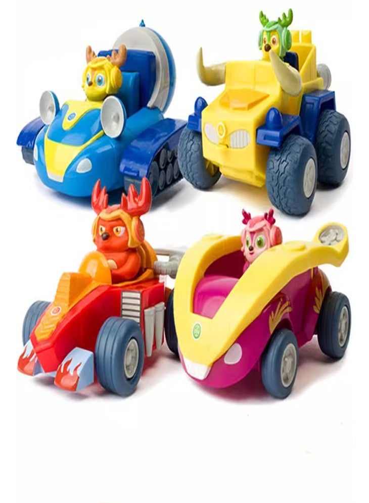 general Deer Squad Toy Car Set 4 Piece Collection Including Kaiqi Nana Dobie Remy Kids Action Vehicle Playset - Image 2