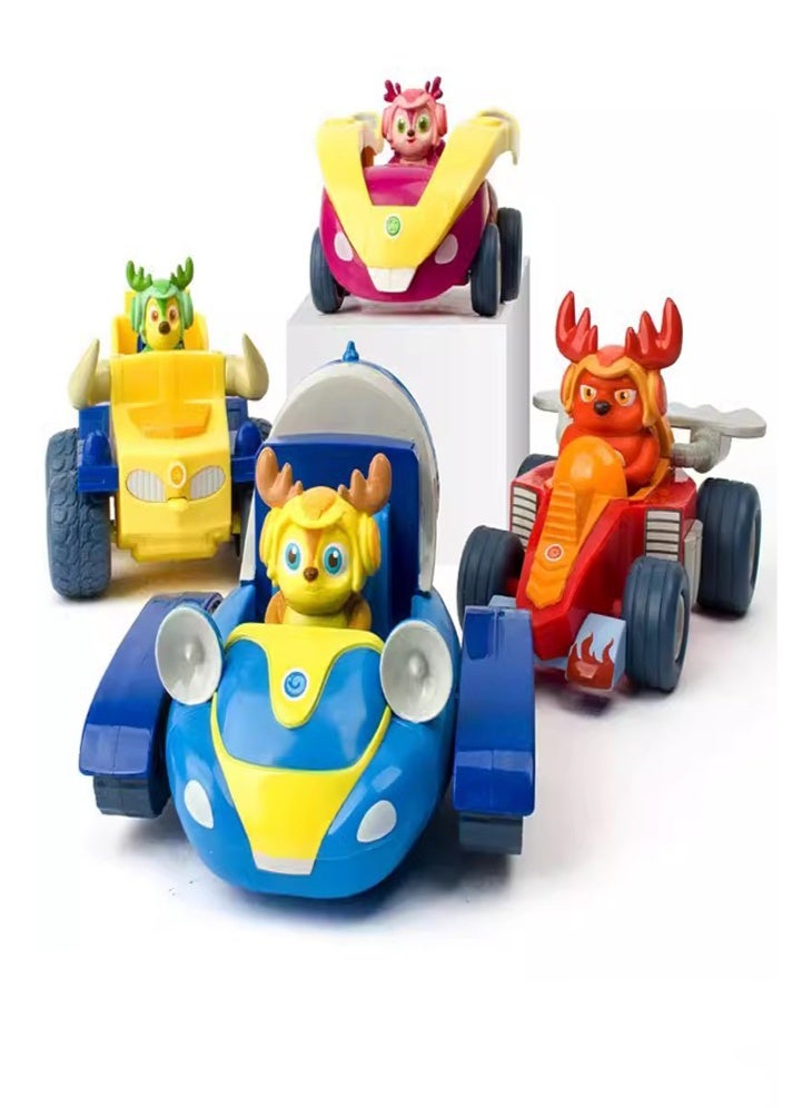 general Deer Squad Toy Car Set 4 Piece Collection Including Kaiqi Nana Dobie Remy Kids Action Vehicle Playset - Image 1