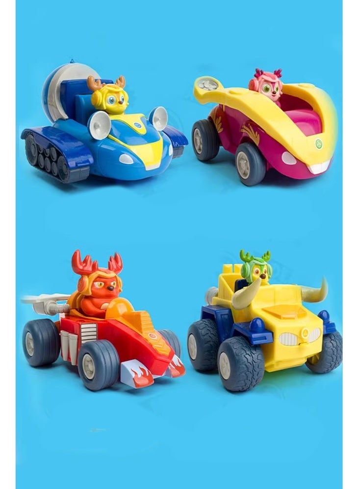 general Deer Squad Toy Car Set 4 Piece Collection Including Kaiqi Nana Dobie Remy Kids Action Vehicle Playset - Image 3