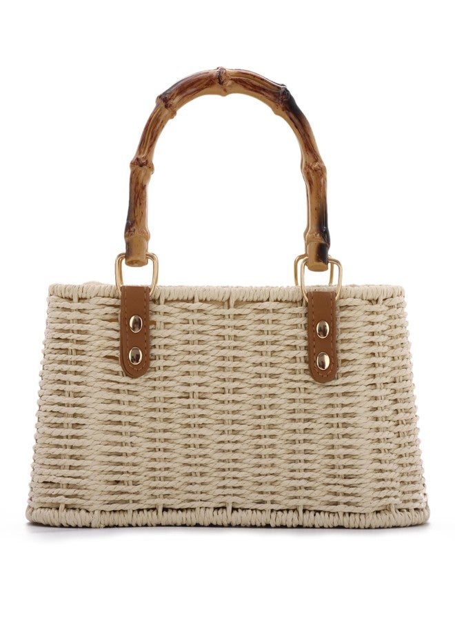 Lanpet Straw Woven Handbags Handmade Summer Beach Bags Wicker Rattan Crossbody Bag for Vacation - Image 1