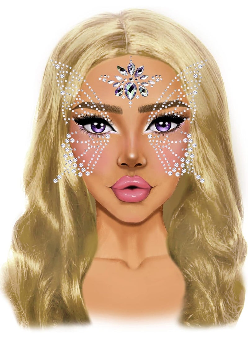 Leg Avenue - Leg Avenue Women's Standard Adhesive Stick-on Face Jewels, Fairy, O/S - Image 1