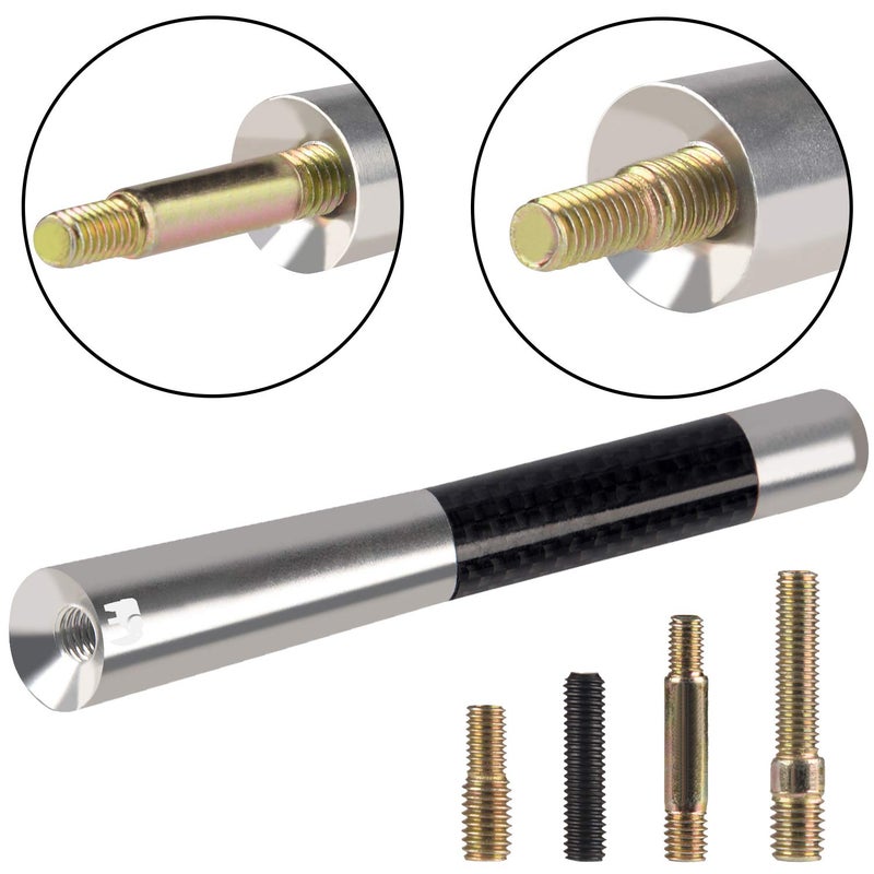 ONE250 Short Antenna, Compatible with GMC Sierra (2000-2023), Canyon (2015-2023), Acadia (2007-2019), Terrain (2010-2017), Yukon (1992-2006) (Silver) - Image 2