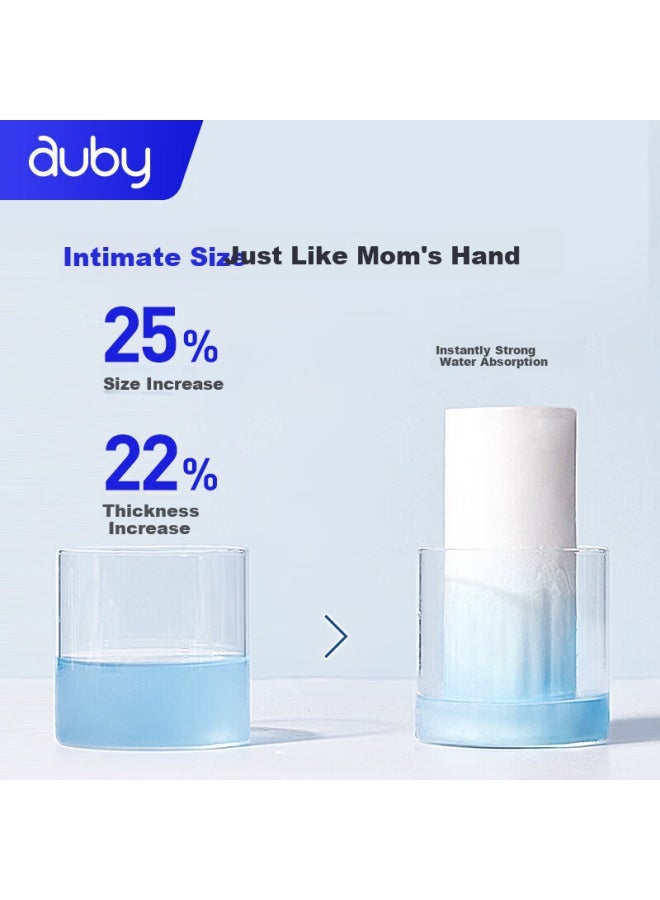 Auby Cotton Soft Wipes For Babies, 100% Pure Cotton, Newborn-specific, All-cotton Face Wipes, Disposable, For Both Dry And Wet Use, 100 Sheets * 18 Packs - Image 4