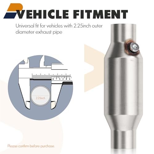ASOPARTS 2.25" Universal Catalytic Converter, 2.25" Inch Inlet/Outlet Cat Converter with O2 Port (2 Pcs) - Image 2