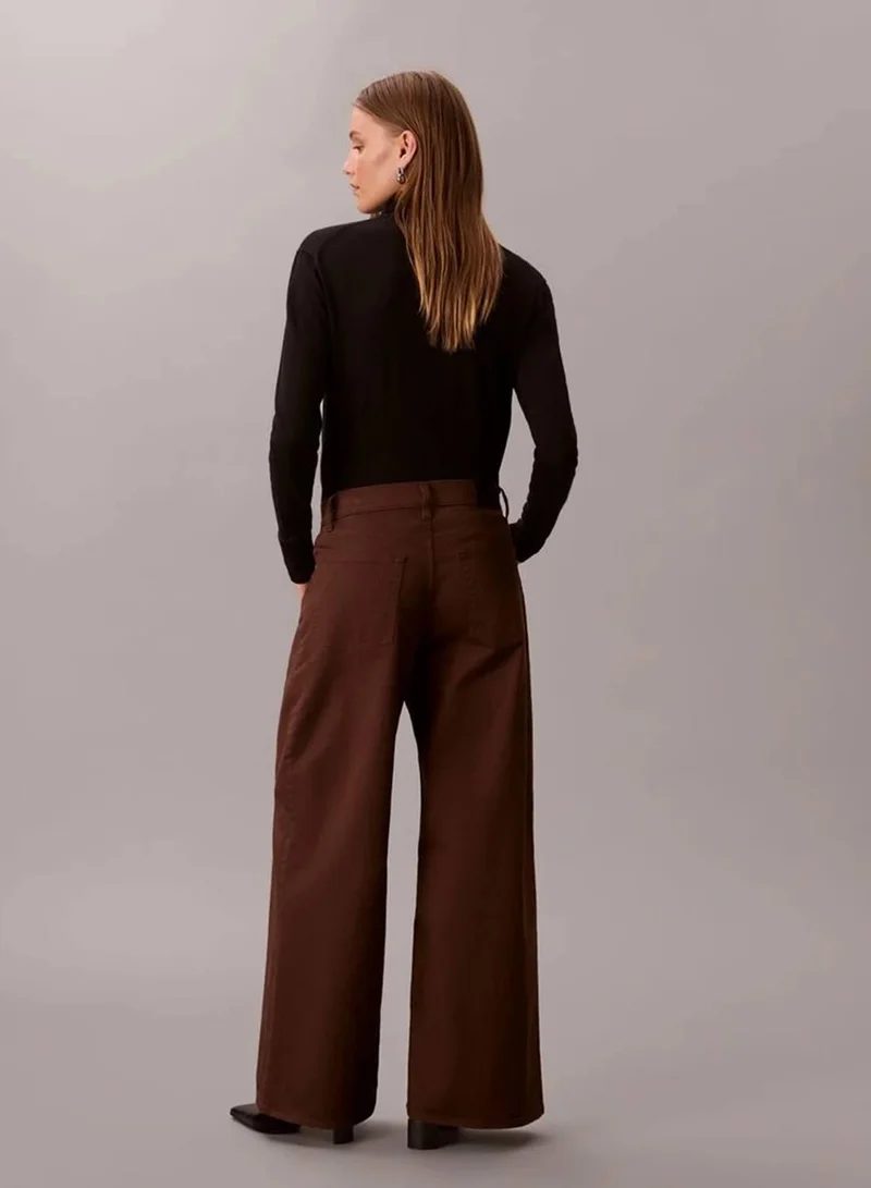 Calvin Klein Jeans Rocky Road Super Wide Leg Twill Trousers for Women | Best Price UAE