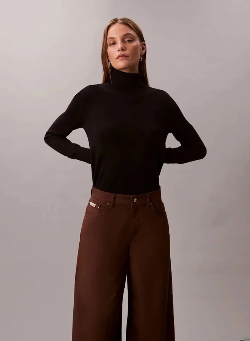 Calvin Klein Jeans Rocky Road Super Wide Leg Twill Trousers for Women | Best Price UAE