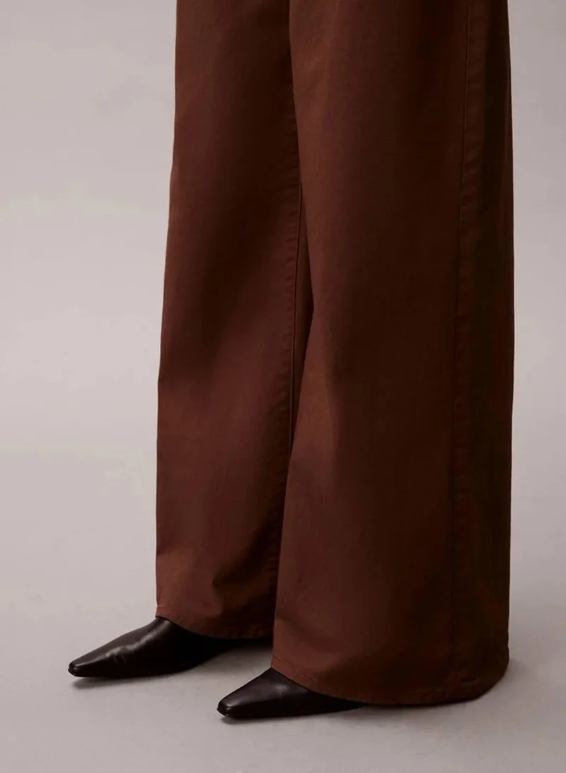 Calvin Klein Jeans Rocky Road Super Wide Leg Twill Trousers for Women | Best Price UAE
