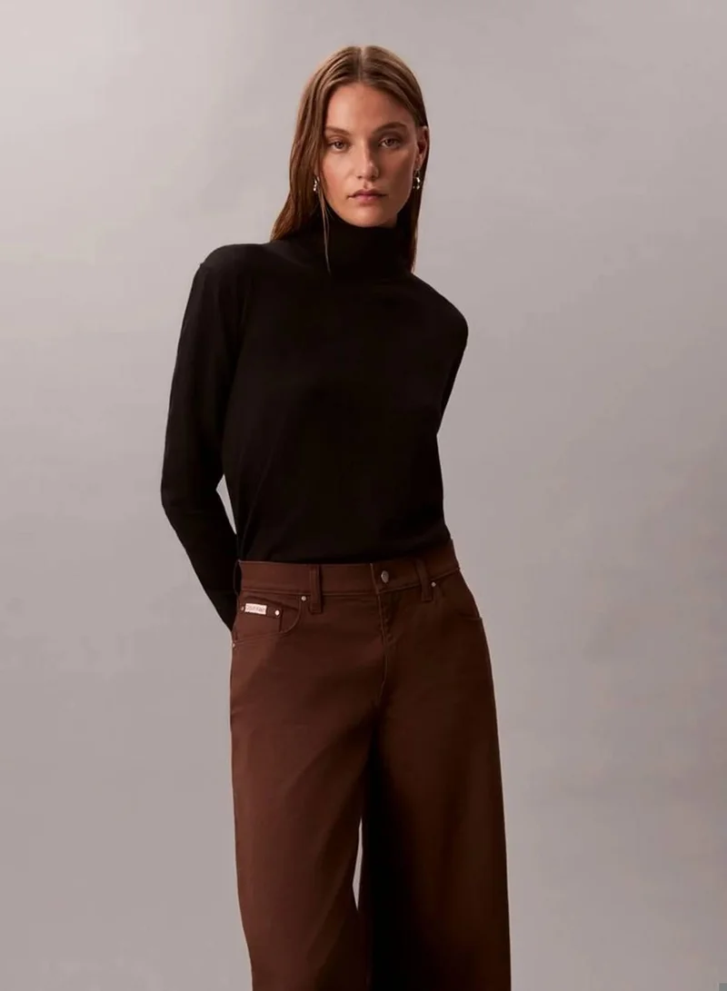 Calvin Klein Jeans Rocky Road Super Wide Leg Twill Trousers for Women | Best Price UAE
