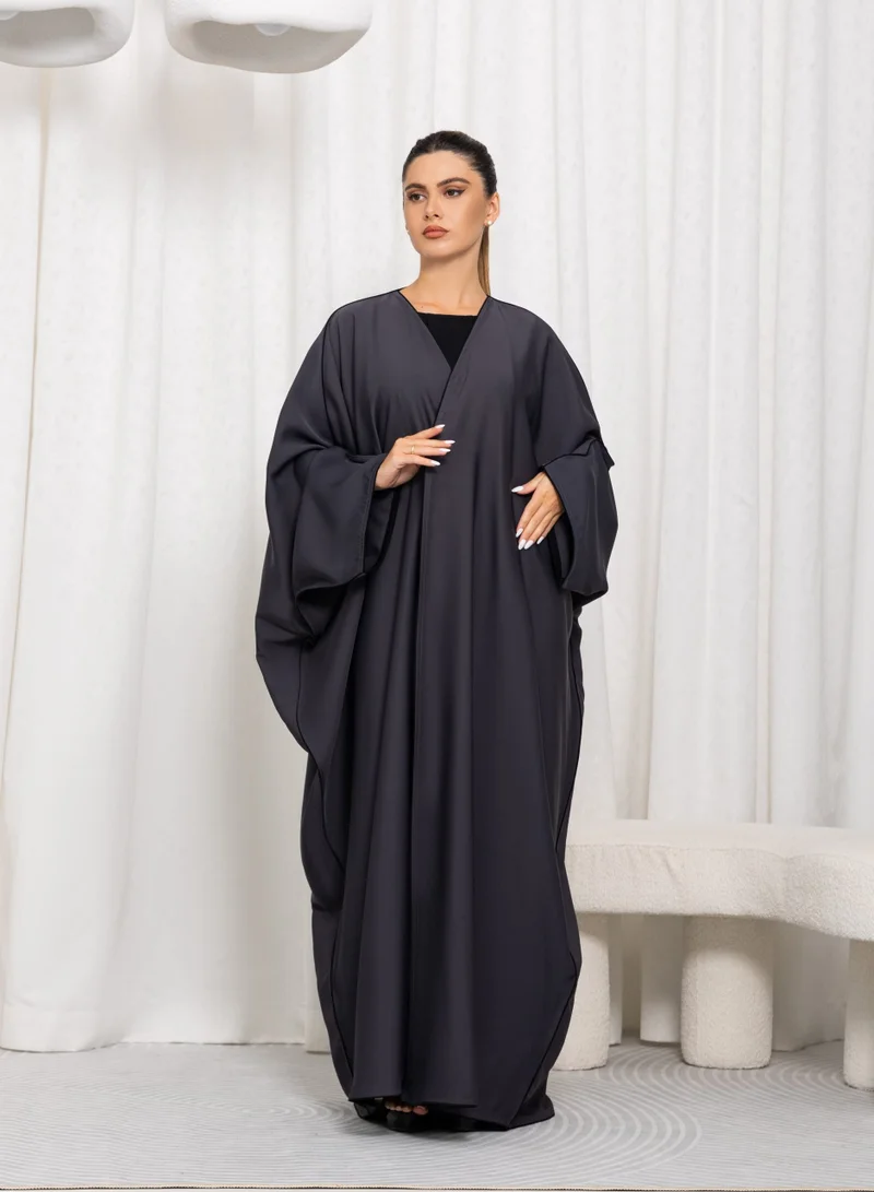 نيكياس عباية بحريني سادة نيدا رمادي