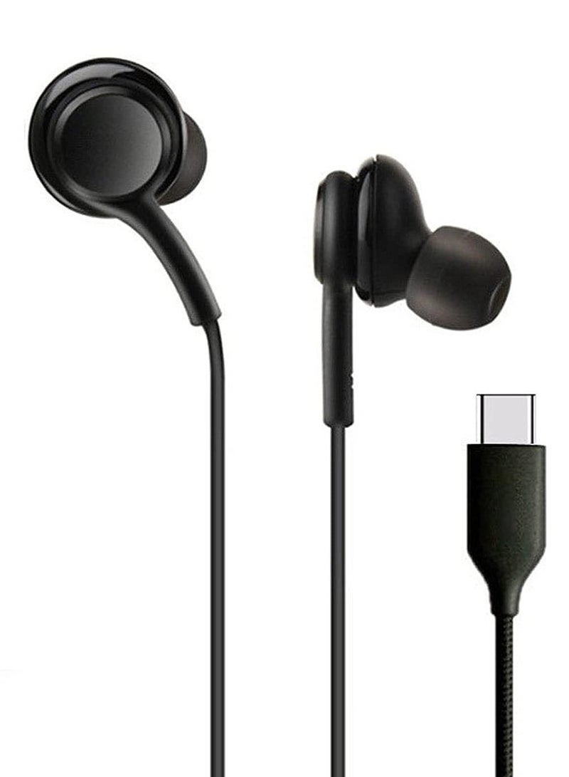 ZO7 Type-C Earphones with Built-in DAC, Black, Studio Quality Audio, Compatible with Galaxy S20, Note10, A Series, Universal Type-C Devices - Image 1