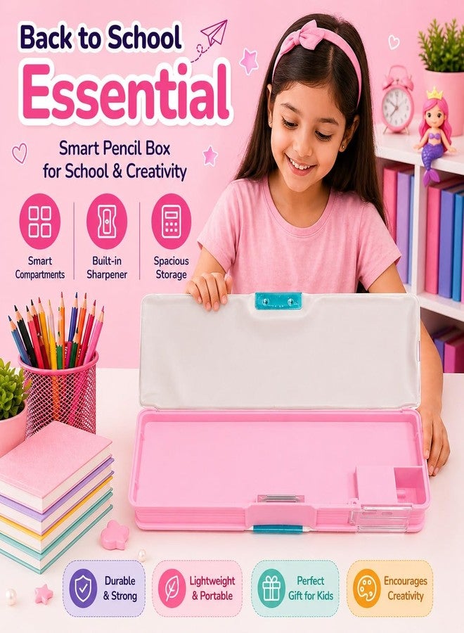 SMAX Magnetic School Students Pencil Box, Inbuilt Sharpenar Cute Cartoon Stationary Compass for Boys, Double Side Geometry Case for Kids, Best for Gifts (Design_5) - Image 3