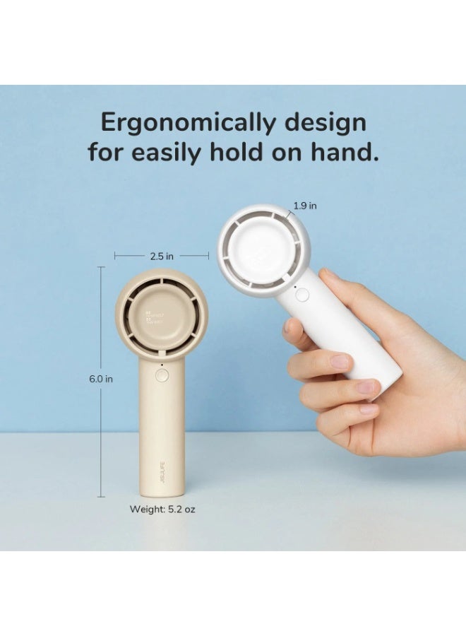 JISULIFE Handheld Fan Life5 Mini Portable Fan-Bladeless Safe Design, Powerful Turbo Handheld Fan with 3 Speeds, USB Rechargeable, Small Pocket Design for Travel/Lash, Gifts For Girls/Women - Image 4