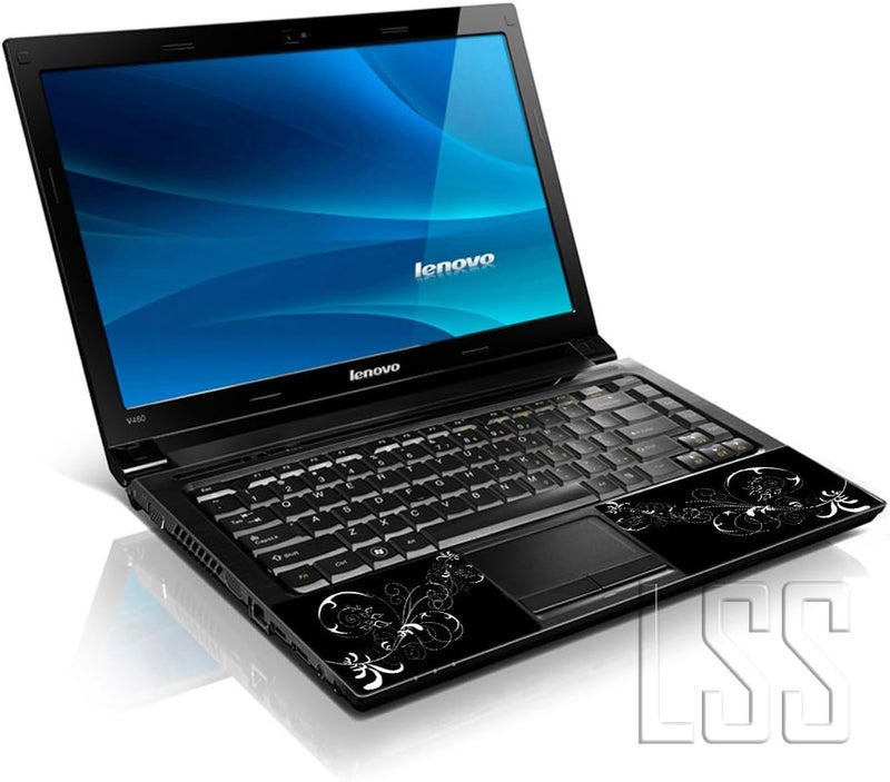 إل أس أس غطاء جلد لابتوب 17-17.3 بوصة مع نقش زهور كرمة ملونة لـ HP وDell وLenovo وApple وAsus وAcer وCompaq - يناسب 16.5 و17 و17.3 و18.4 و19 بوصة (وسادتان للمعصم مجانًا) - Image 2