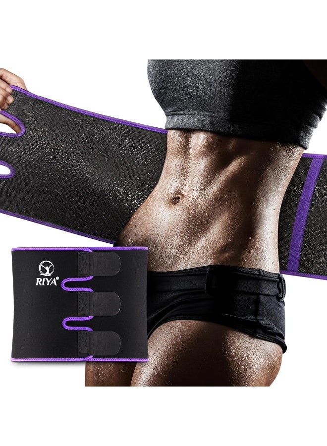 RIYA Waist Trimmer Sweat Waist Trainer Women Waist Sweat Belt Band Belly Stomach Wrap - Image 1