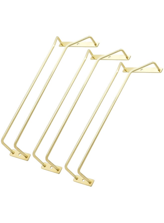 Golden 12-Inch Under Cabinet Hanging Wine Glass Rack, 3-Piece Set - Image 1