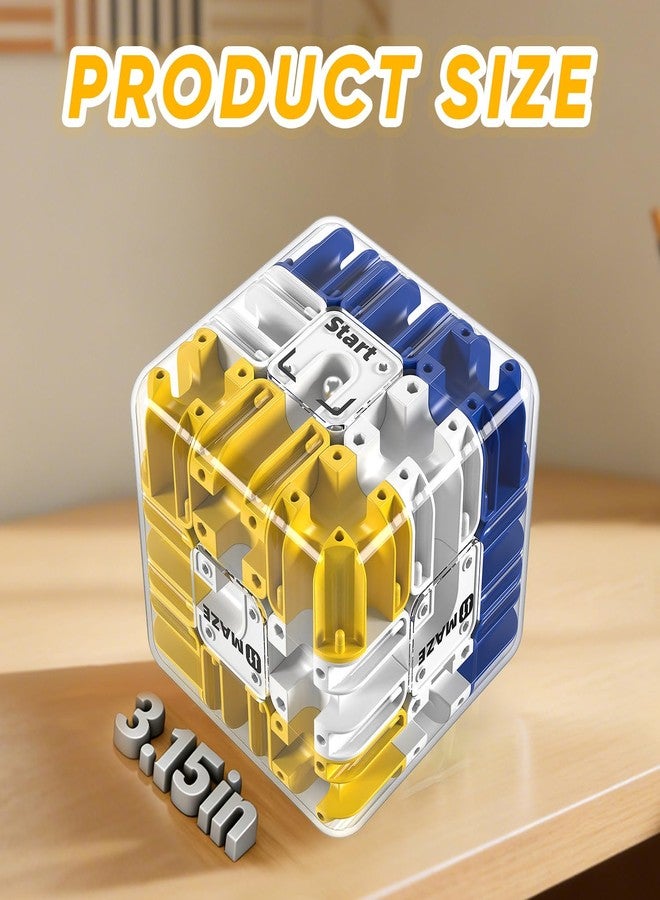 DANIUBE 3D Cube Puzzle, Labyrinth Brain Teaser Maze Ball, Blue - Image 4