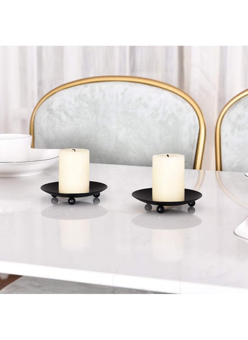 Bluejw 2Piece 6.8cm Black Scented Candle Base Tray Candle Holder  - Image 3