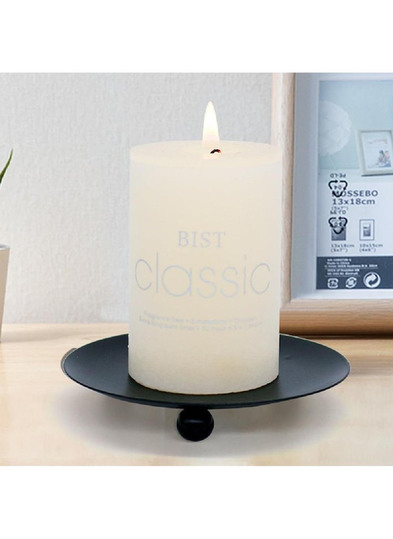 Bluejw 2Piece 6.8cm Black Scented Candle Base Tray Candle Holder  - Image 2