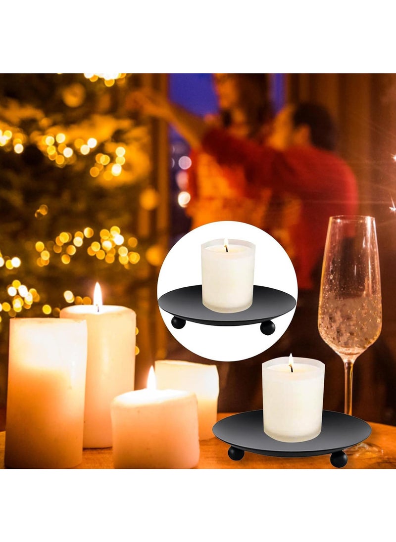 Bluejw 2Piece 6.8cm Black Scented Candle Base Tray Candle Holder  - Image 5
