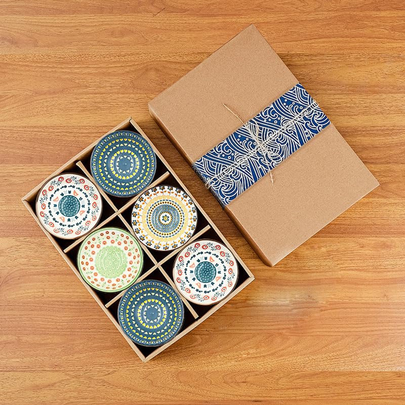 ONICORN Premium Ceramic Bowls Set of 6 for Kitchen & Dining | Microwave Safe Serving Bowls for Soup, Snacks, Salad, Ice Cream, Pasta & Cereal | Dishwasher Safe Multicolor Bowls - Image 1