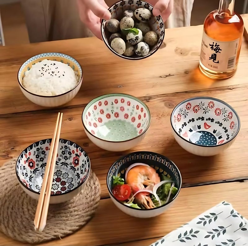 ONICORN Premium Ceramic Bowls Set of 6 for Kitchen & Dining | Microwave Safe Serving Bowls for Soup, Snacks, Salad, Ice Cream, Pasta & Cereal | Dishwasher Safe Multicolor Bowls - Image 3