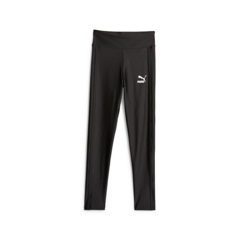 PUMA T7 Girls Black High Waist Shiny Leggings - Image 4
