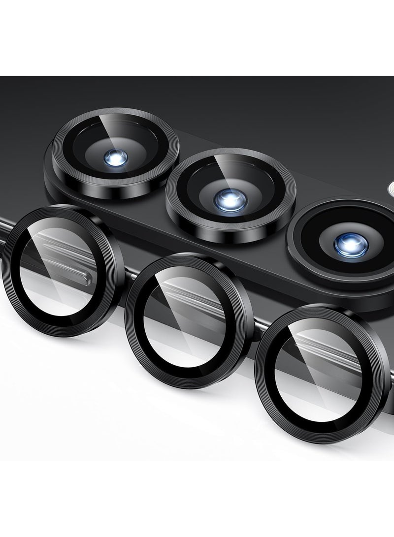 Camera Lens Protector for Samsung Galaxy Z Fold 6 5G Case Cover,Shatterproof, Ultra-HD 9H Tempered Glass Camera Screen Protector Metal Ring Cover Film Samsung Galaxy Z Fold 6 2024 (Black)