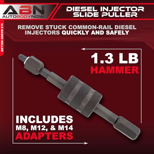 ABN أداة سحب حقن الديزل ABN مع مطرقة منزلقة، مزيل حقن السكك الحديدية الشائعة مع محولات خيوط M8 وM12 وM14 - Image 2