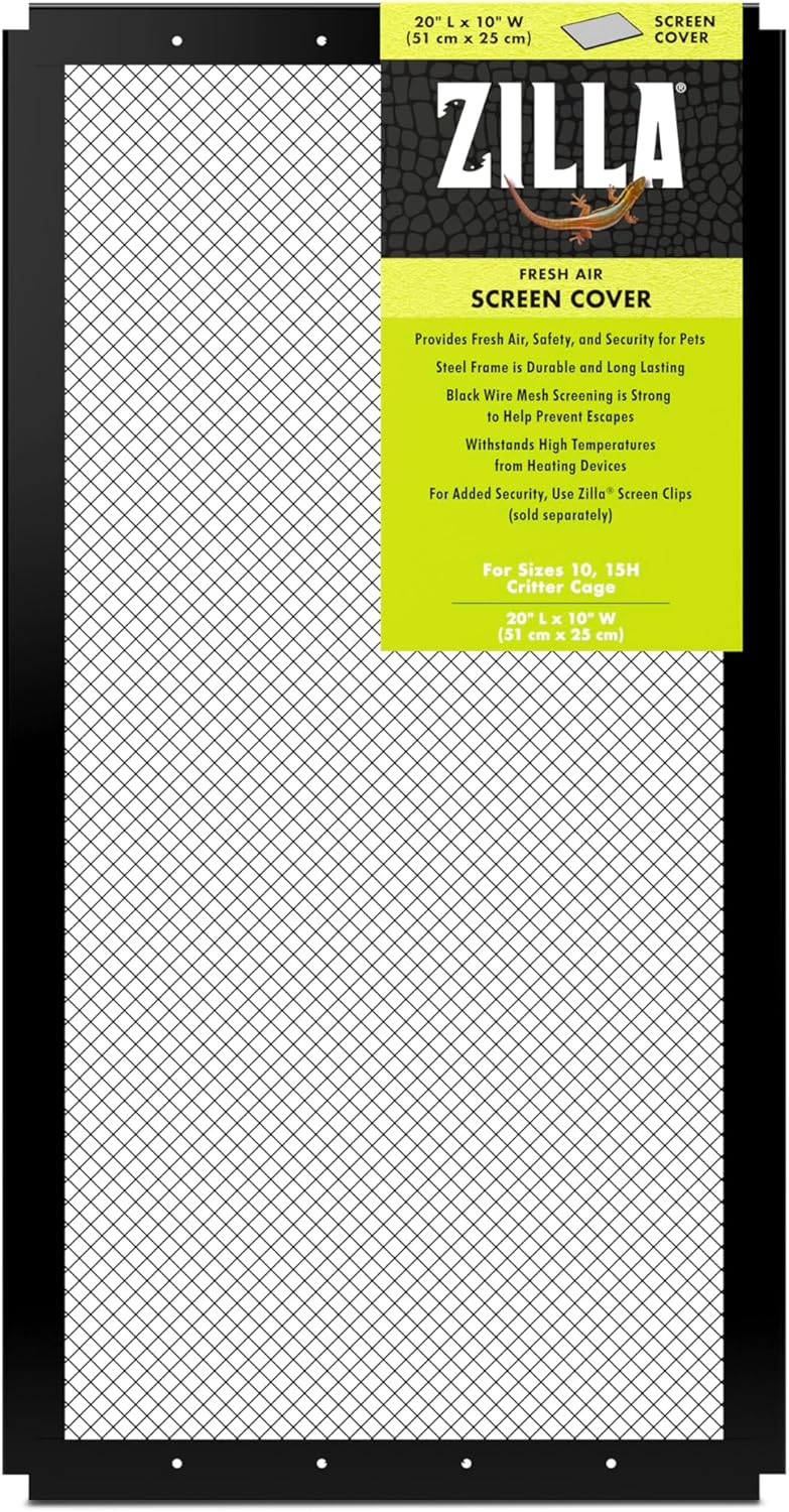 Zilla Fresh Air Screen Cover for Reptile Terrariums, 20" x 10" - Image 1