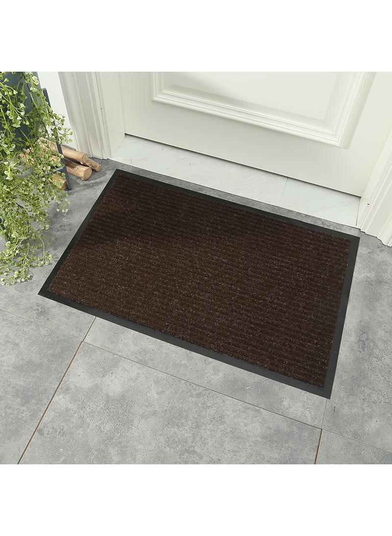 Striped Water Absorption Entrance Door Mat Brown - Image 1