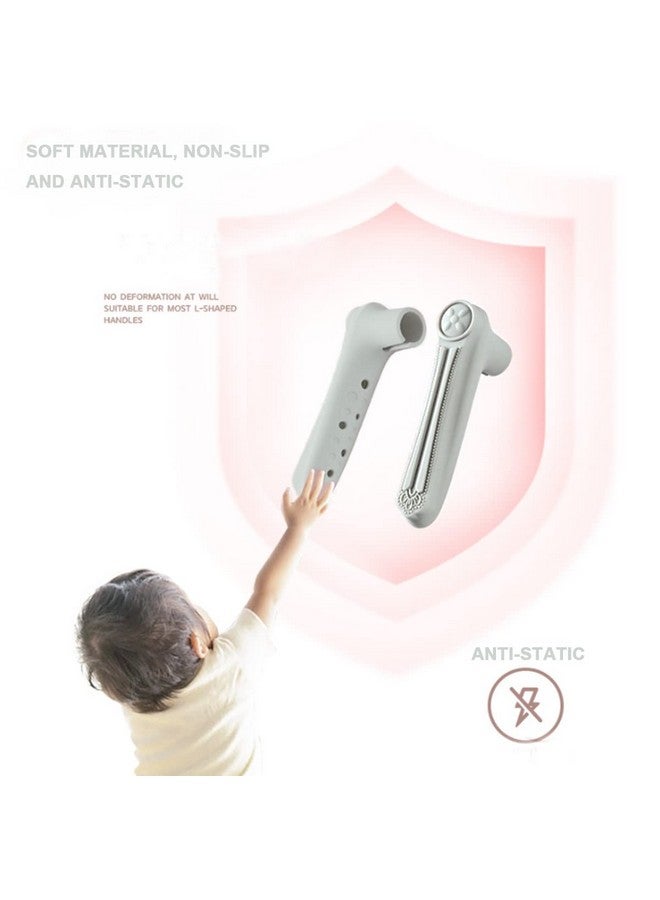 MIKMAYTOO Door Levers Handle Cover, 2 PCS Anti-Collision Anti Static Electricity Door Handle Silicone Protective Cover for Children protectoin (Grey) - Image 5