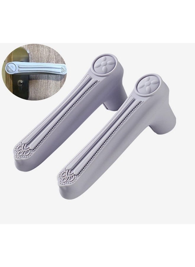 MIKMAYTOO Door Levers Handle Cover, 2 PCS Anti-Collision Anti Static Electricity Door Handle Silicone Protective Cover for Children protectoin (Grey) - Image 1