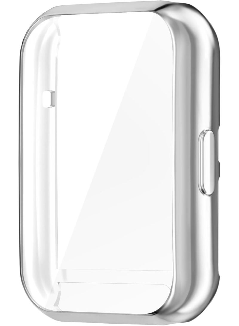 Case Compatible with Huawei Watch Fit 2 Protective Case, Flexible TPU Full Protection Screen Protector Cover Scratch-Resistant Screen Protector Case For Huawei Fit 2 (Silver) - Image 2