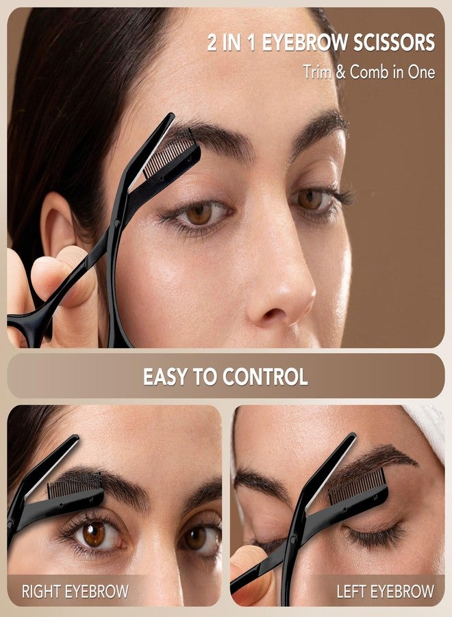 BoxedHome BoxedHom Eyebrow Trimming Scissors with Combs, Perfect Gifts for Men and Women, Black - Image 2