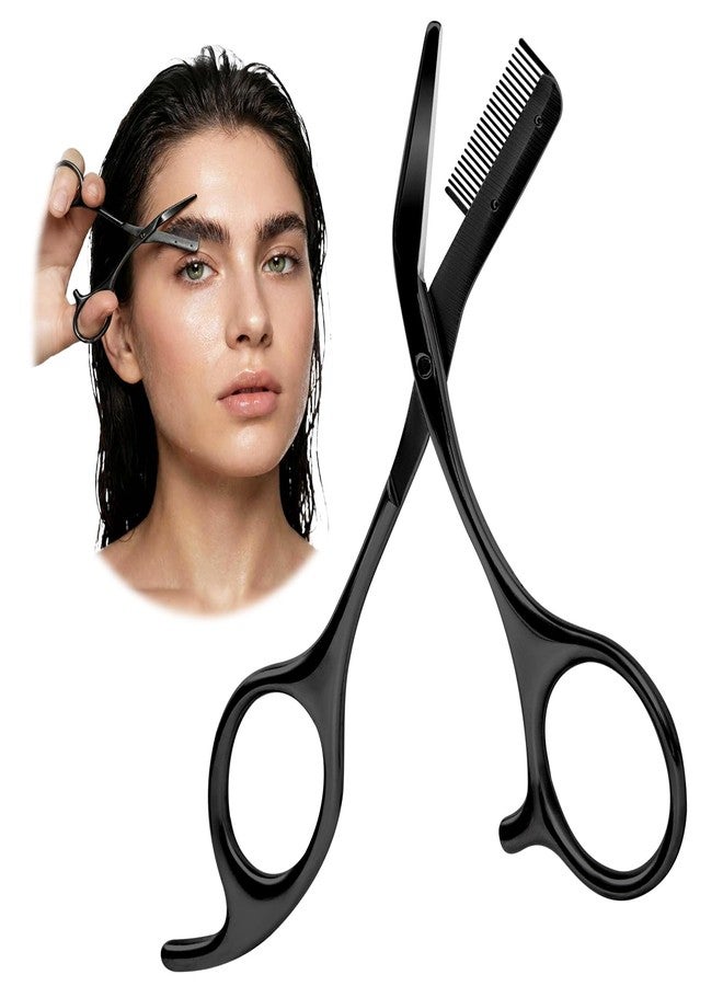 BoxedHome BoxedHom Eyebrow Trimming Scissors with Combs, Perfect Gifts for Men and Women, Black - Image 1