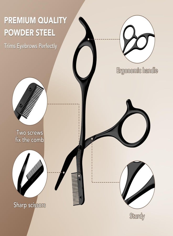 BoxedHome BoxedHom Eyebrow Trimming Scissors with Combs, Perfect Gifts for Men and Women, Black - Image 3