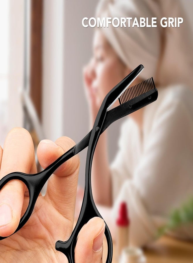 BoxedHome BoxedHom Eyebrow Trimming Scissors with Combs, Perfect Gifts for Men and Women, Black - Image 4