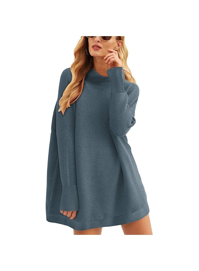 NIBEMINENT Women Turtleneck Sweaters Autumn Winter Casual Batwing Sleeve Slouchy Sweaters Solid Ribbed Knit Pullover Jumper Tops - Image 1