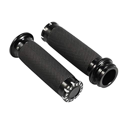 Benlari Motorcycle Black Hand Grips 1 Inch Handlebar Grips Electronic Throttle Universal Compatible for Harley Davidson Touring Softail Road Street Glide Road King 2008-2024 - Image 1