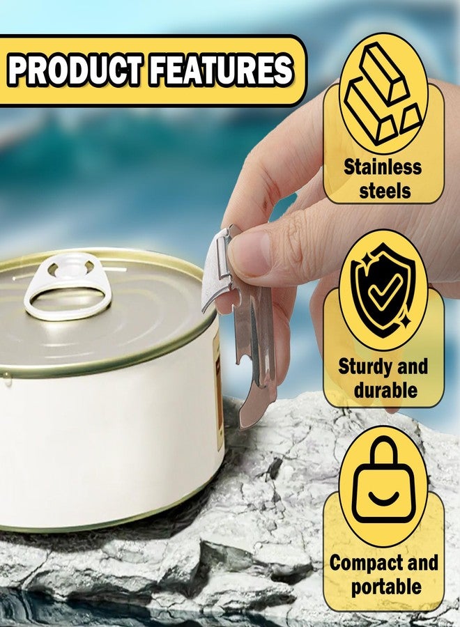 GTILE 20 PCS Stainless Steel Can Opener, Multi Function Openers with Key Rings, Portable Manual Bottle Opening Tool for Outdoor Travel Survival Camping (Silver) - Image 3
