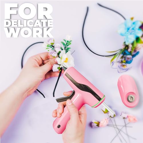 MONVICT Cordless Hot Glue Gun Kit, USB-C Rechargeable Mini Pink Glue Gun with 40 Pcs Premium Glue Sticks, 10 Pcs Craft sticks, Carrying Case, Smart Power-Off Hot Melt Glue Gun for DIY Craft Gift - Image 4