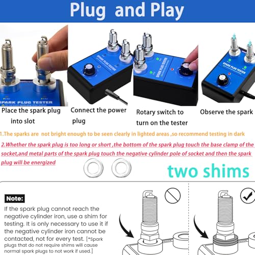 OBDResource جهاز اختبار شمعات الإشعال، جهاز اختبار لفائف الإشعال لمحركات السيارات ثنائية الفتحات 0 إلى 6000 دورة في الدقيقة بتردد عمل قابل للتعديل أداة اختبار شمعات الإشعال للدراجات النارية والسيارات للمركبات التي تعمل بالبنزين 12 فولت، مقبس شمعات الإشعال - Image 5
