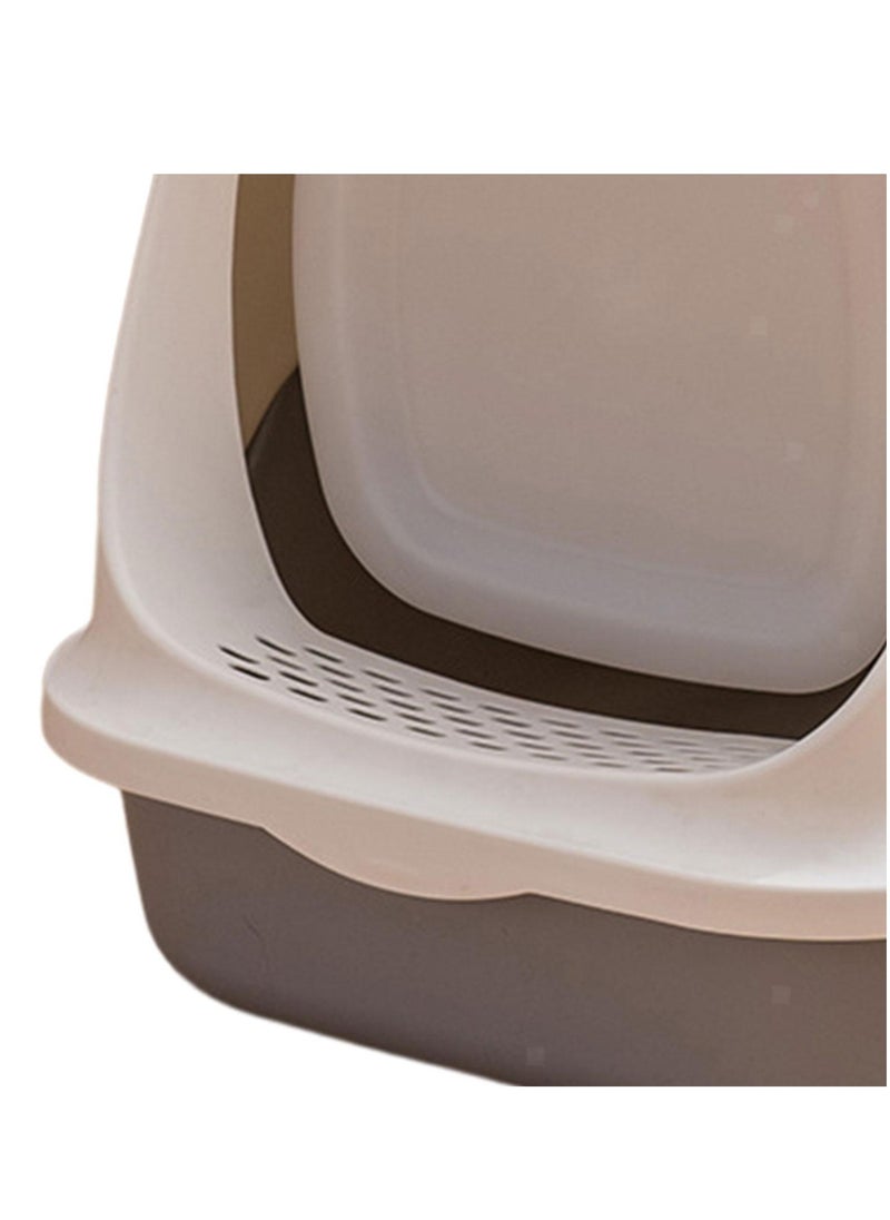 HAPPY PUSS - Cat litter box enclosed, sand box with cat litter scoop, covered with two way movable door anti-splashing easy-to-clean, large Size. White color - Image 1