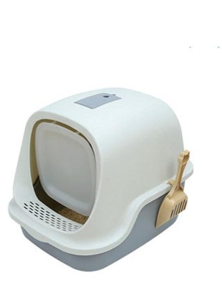 Cat litter box enclosed, sand box with cat litter scoop, covered with two way movable door anti-splashing easy-to-clean, large Size. White color - pzsku/ZA3C44538E1B2B9578813Z/45/1746192885/32389223-6f41-4e24-b1bc-020ccfb34503