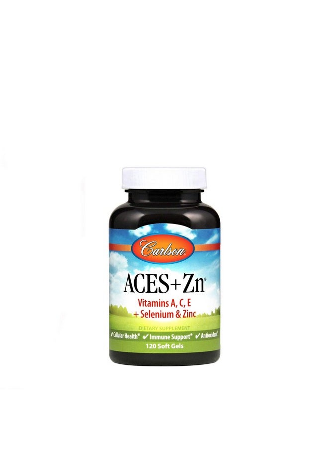 Carlson - Aces + Zn Vitamins A C E + Selenium & Zinc Cellular Health & Immune Support Antioxidant 120 Softgels - Image 1