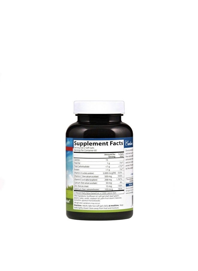 Carlson - Aces + Zn Vitamins A C E + Selenium & Zinc Cellular Health & Immune Support Antioxidant 120 Softgels - Image 1