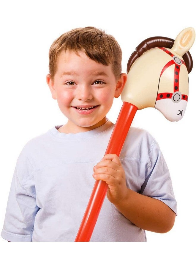 EVERMARKET Inflatable Stick Horse,Inflatable Horse Head On Stick Horse Costume Pony/Halloween/Western Cowboy/Horse Baby Shower Birthday Party Decorations Supplies Favors Prop, 37 Inch (Red) - Image 5