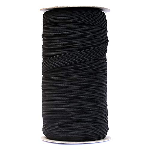 Toommooney 50 Yards Length 1/2" Width Flat Elastic Band for Sewing Stretch Elastic Cord for DIY Projects, Arts & Crafts (Black) - Image 1